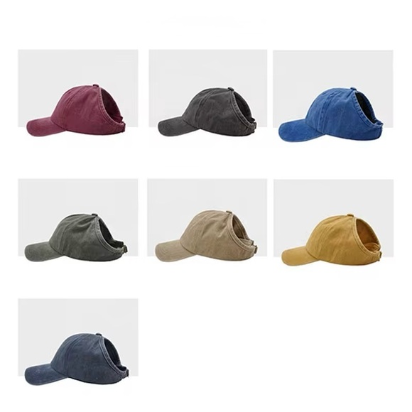 Ponytail Baseball Cap, Mineral Wash Hat - Listing is for 1, Choice of Color - Picture 13 of 13